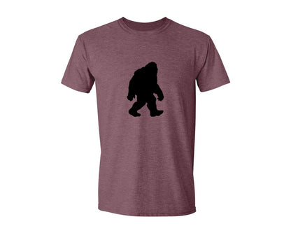 brand:Generic|color:Heather Maroon|Bigfoot Sasquatch Figure Design Graphic T-Shirt