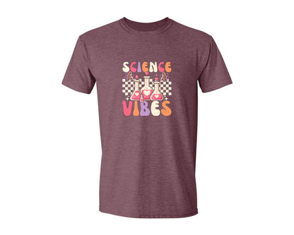 brand:Generic|color:Heather Maroon|Groovy Science Vibes Chemistry T Shirt Graphic T-Shirt