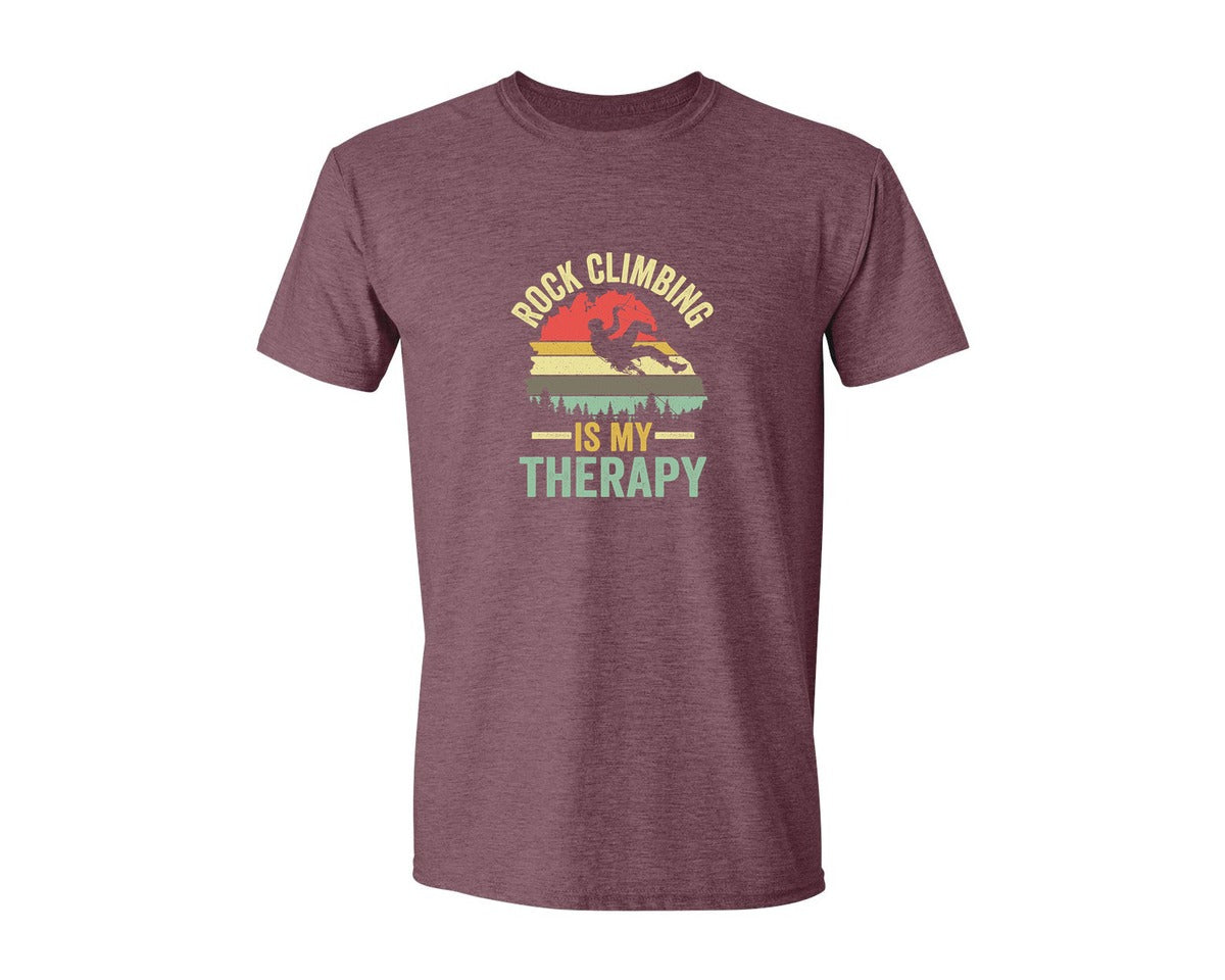 brand:Generic|color:Heather Maroon|Rock Climbing Graphic 2 Graphic T-Shirt