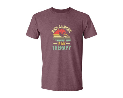 brand:Generic|color:Heather Maroon|Rock Climbing Graphic 2 Graphic T-Shirt