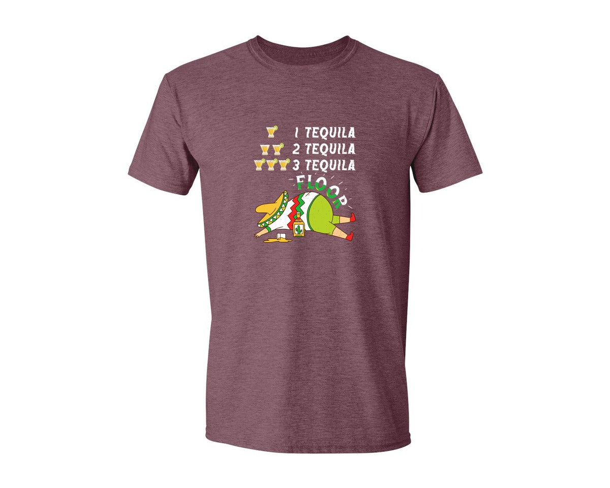 brand:Generic|color:Heather Maroon|Tequila Cinco De Mayo T Shirt Graphic T-Shirt