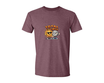 brand:Generic|color:Heather Maroon|Eclipse Cartoon T Shirt Design Graphic T-Shirt