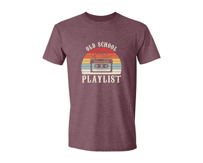 brand:Generic|color:Heather Maroon|Old School Playlist 70S 80S 90S T Shirts Graphic T-Shirt