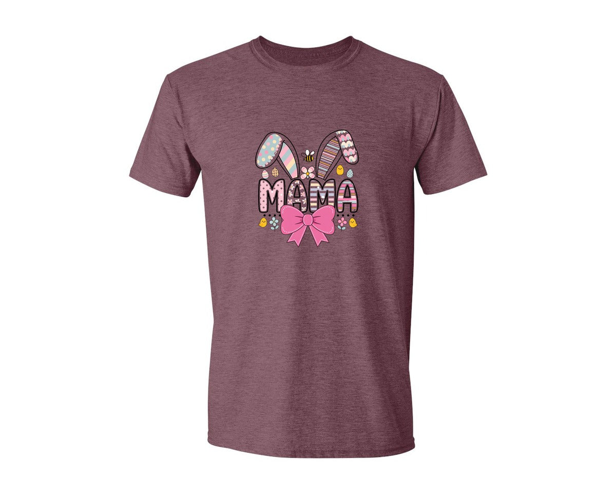 brand:Generic|color:Heather Maroon|Easter Mama T Shirt Design Graphic T-Shirt