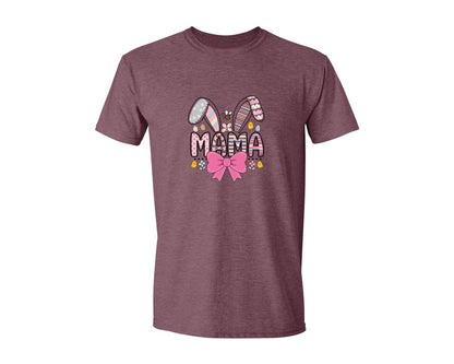 brand:Generic|color:Heather Maroon|Easter Mama T Shirt Design Graphic T-Shirt