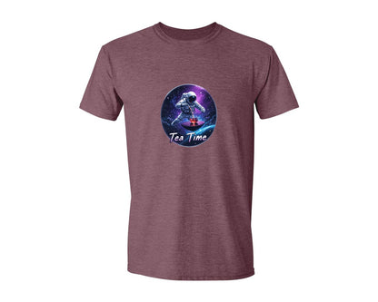brand:Generic|color:Heather Maroon|Astronaut Tea Time In Space T Shirt Graphic T-Shirt