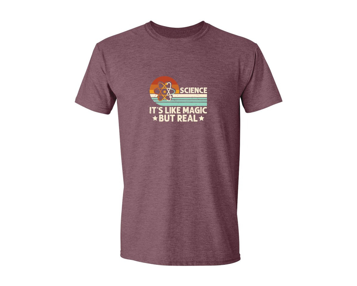 brand:Generic|color:Heather Maroon|Science Its Like Magic But Real T Shirt 2 Graphic T-Shirt