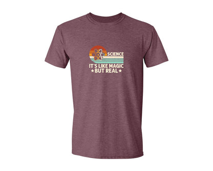 brand:Generic|color:Heather Maroon|Science Its Like Magic But Real T Shirt 2 Graphic T-Shirt