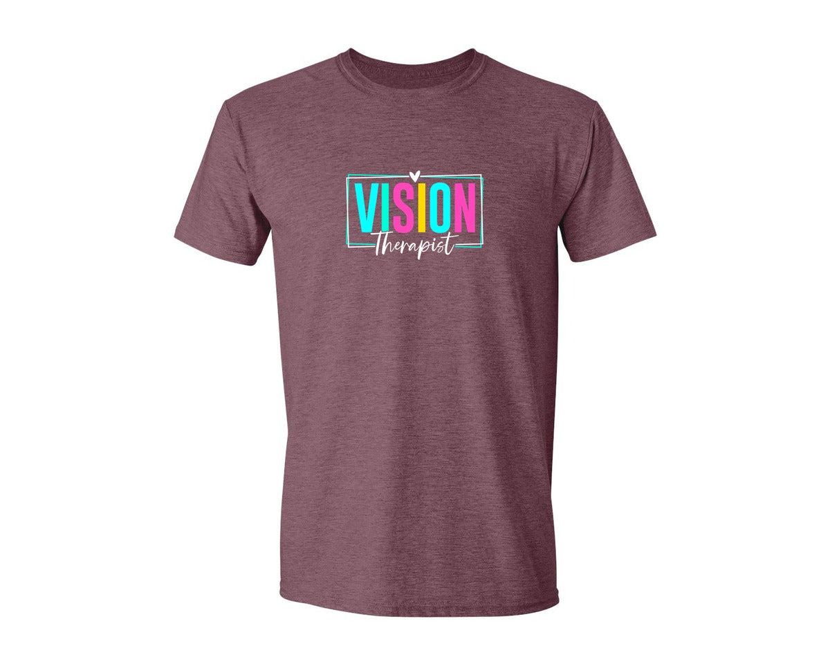brand:Generic|color:Heather Maroon|Vision Therapist Therapy Career T Shirt Graphic T-Shirt