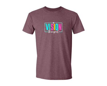 brand:Generic|color:Heather Maroon|Vision Therapist Therapy Career T Shirt Graphic T-Shirt