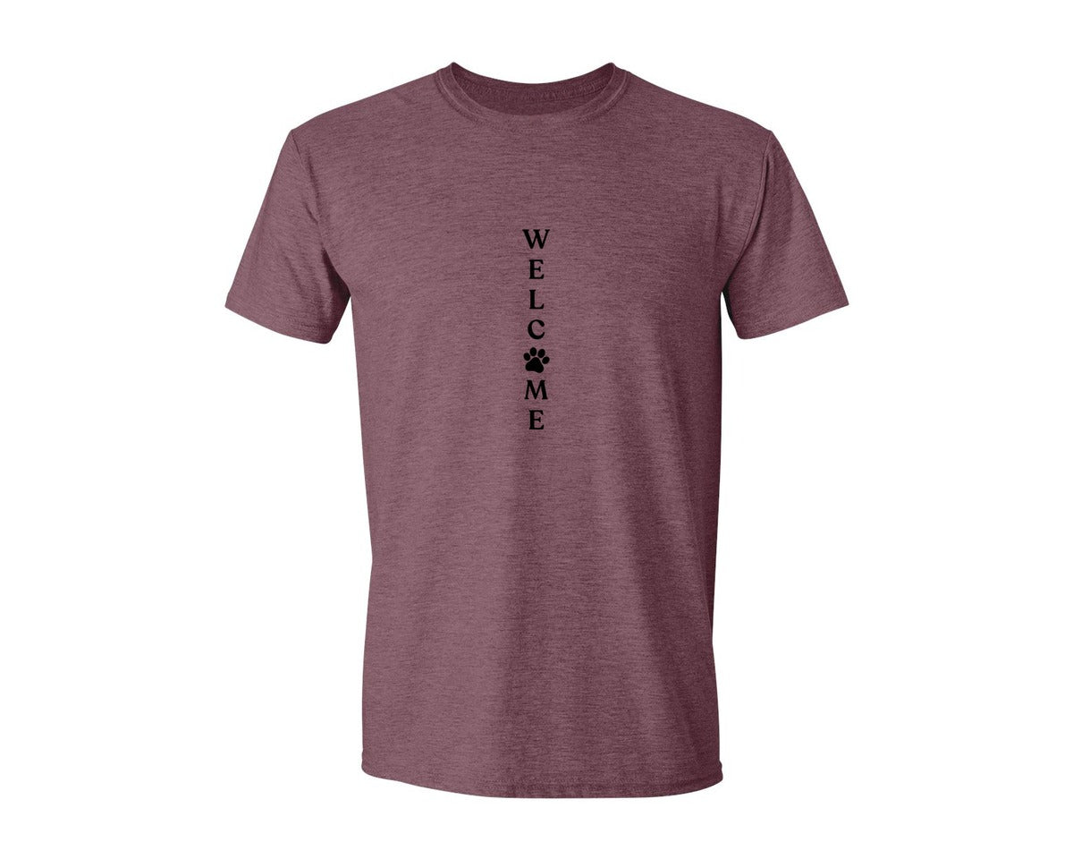 brand:Generic|color:Heather Maroon|Welcome Porch Sign 22 Graphic T-Shirt