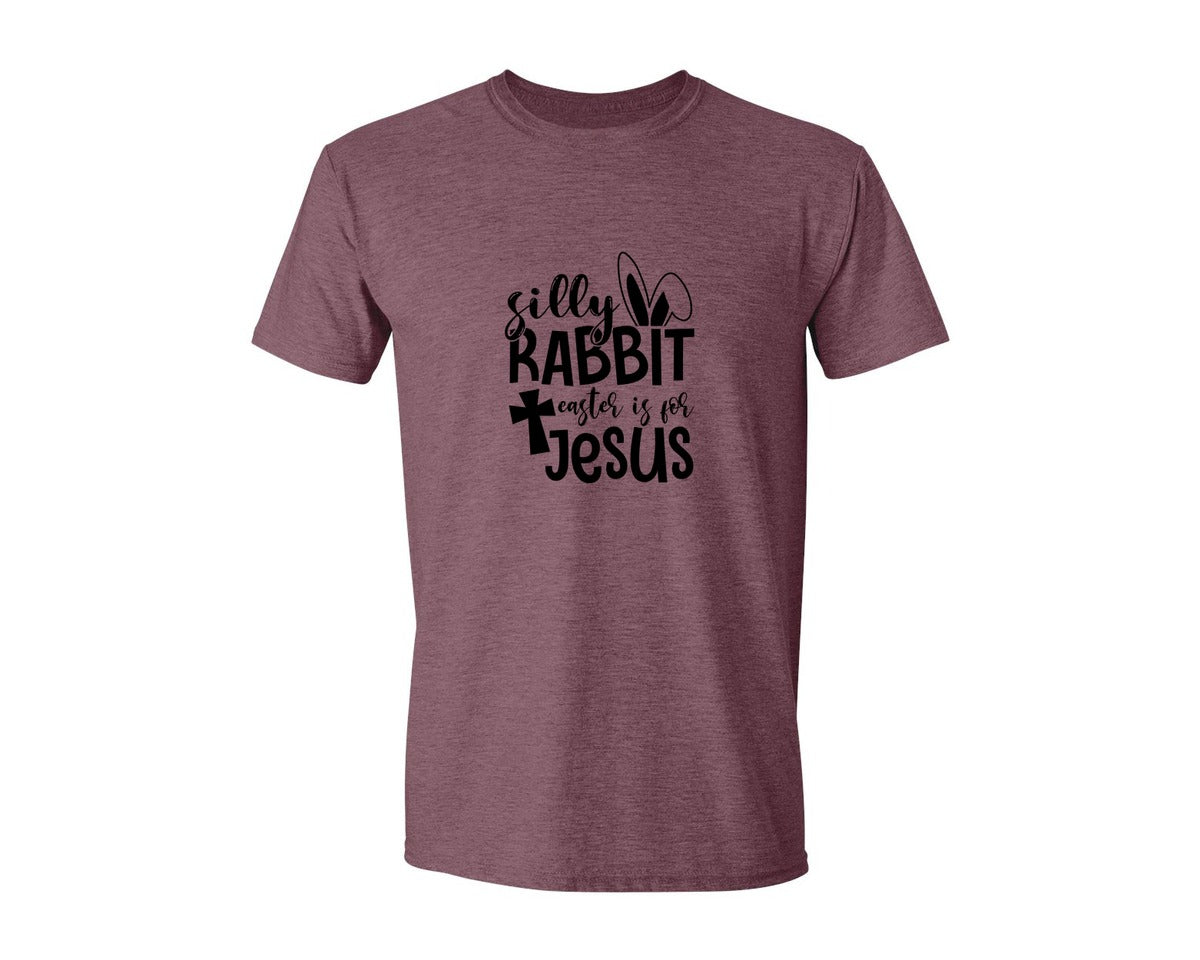 brand:Generic|color:Heather Maroon|Silly Rabbit Easter Is For Jesus Ea Graphic T-Shirt