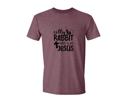 brand:Generic|color:Heather Maroon|Silly Rabbit Easter Is For Jesus Ea Graphic T-Shirt