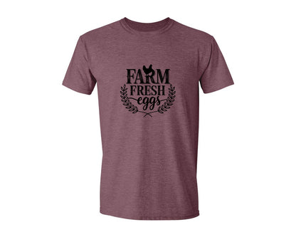brand:Generic|color:Heather Maroon|Farm Fresh Eggs T Shirt Design Silhouet Graphic T-Shirt