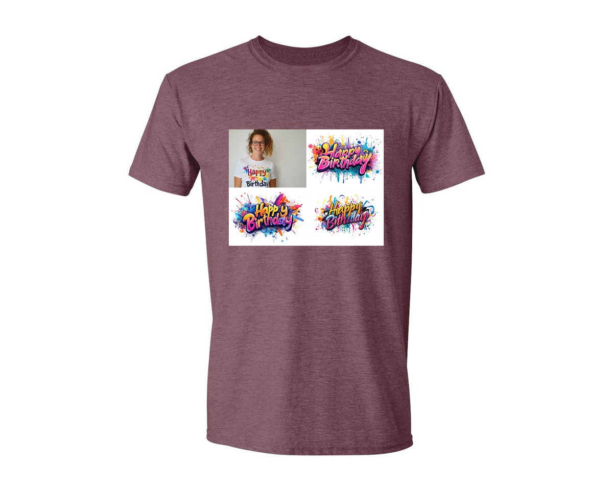 brand:Generic|color:Heather Maroon|Happy Birthday T Shirt Design 69 Graphic T-Shirt