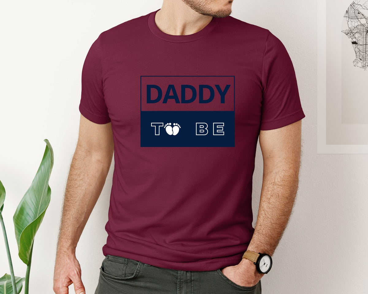 brand:Bella Canvas|color:Heather Maroon|Daddy To Be Pregnancy Announcement 2 Graphic T-Shirt
