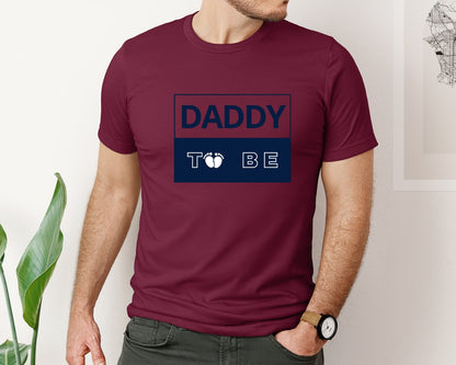 brand:Bella Canvas|color:Heather Maroon|Daddy To Be Pregnancy Announcement 2 Graphic T-Shirt