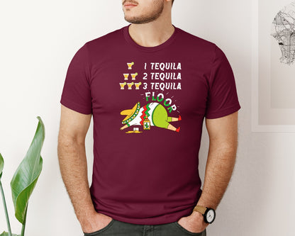 brand:Bella Canvas|color:Heather Maroon|Tequila Cinco De Mayo T Shirt Graphic T-Shirt