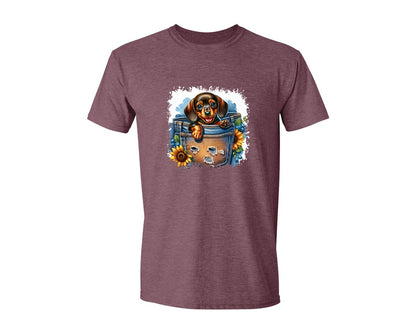 brand:Generic|color:Heather Maroon|Dog In Pocket Square Tshirt 29 Graphic T-Shirt