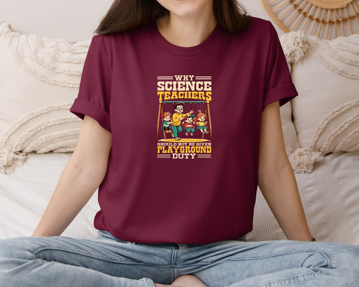 brand:Bella Canvas|color:Heather Maroon|Funny Science Teacher T Shirt Graphic T-Shirt