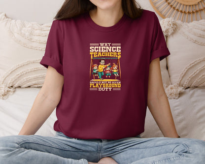 brand:Bella Canvas|color:Heather Maroon|Funny Science Teacher T Shirt Graphic T-Shirt