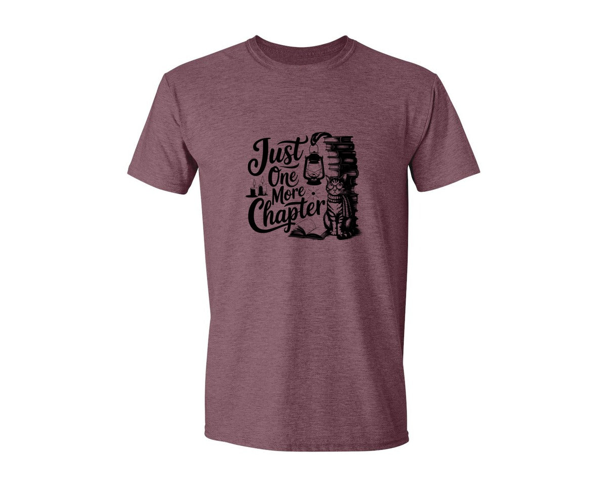 brand:Generic|color:Heather Maroon|Just One More Chapter T Shirt Design Graphic T-Shirt