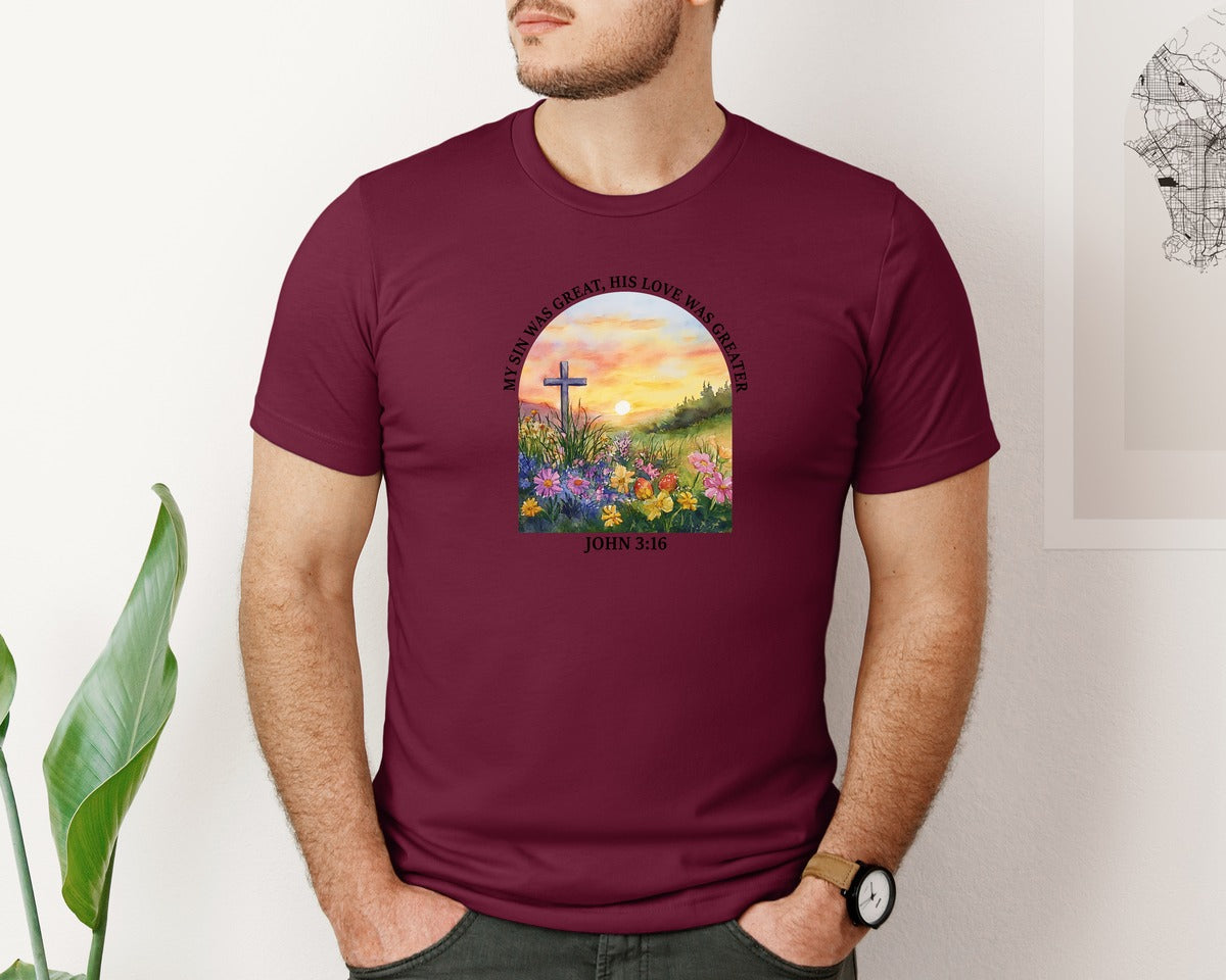brand:Bella Canvas|color:Heather Maroon|Floral Christian Bible Verse Graphic T-Shirt