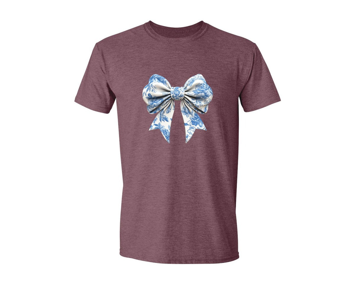 brand:Generic|color:Heather Maroon|Bow Bow T Shirt Design Graphic T-Shirt