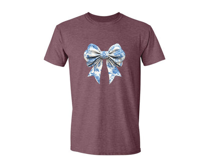 brand:Generic|color:Heather Maroon|Bow Bow T Shirt Design Graphic T-Shirt