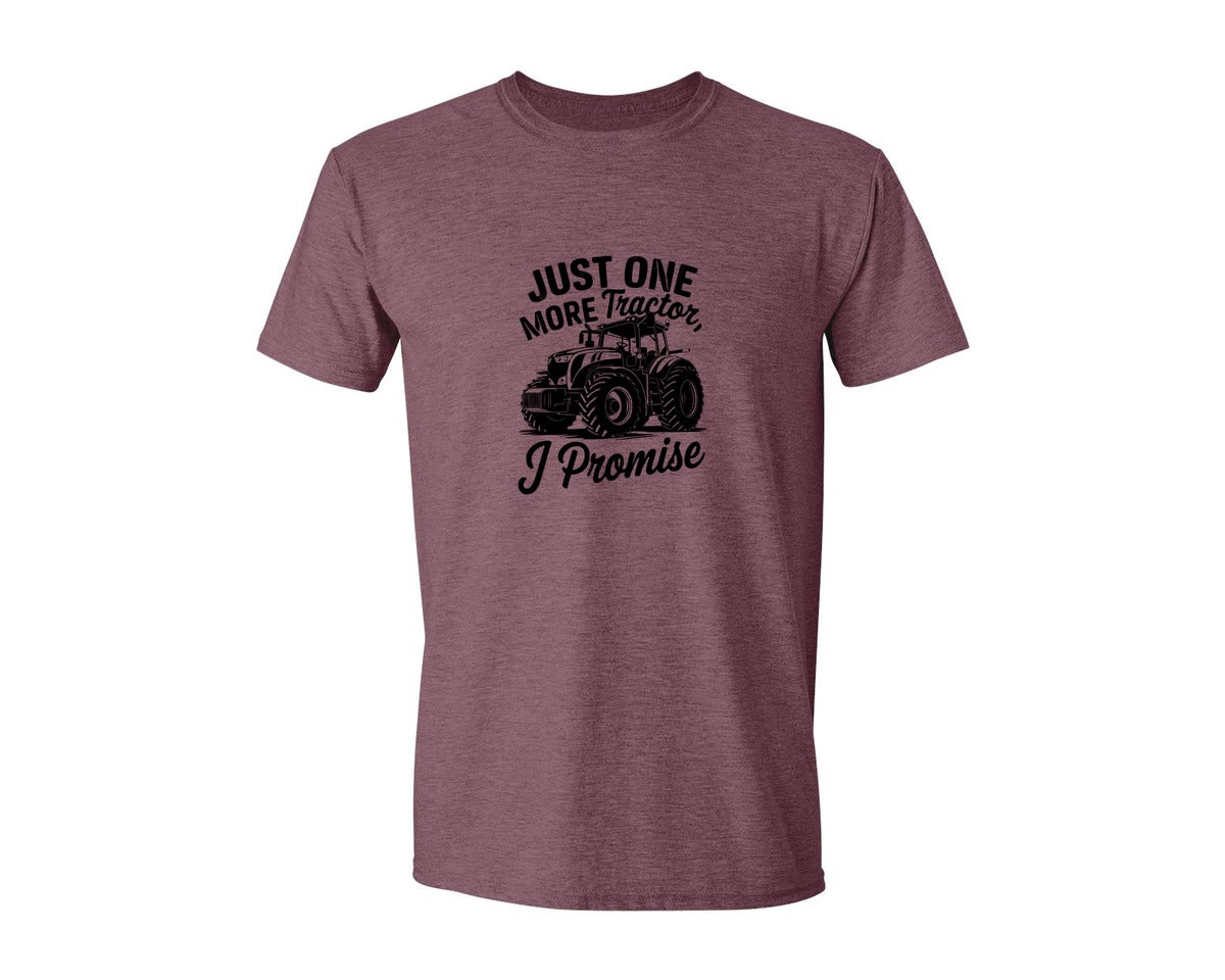 brand:Generic|color:Heather Maroon|Just One More Tractor I Promise T Sh Graphic T-Shirt
