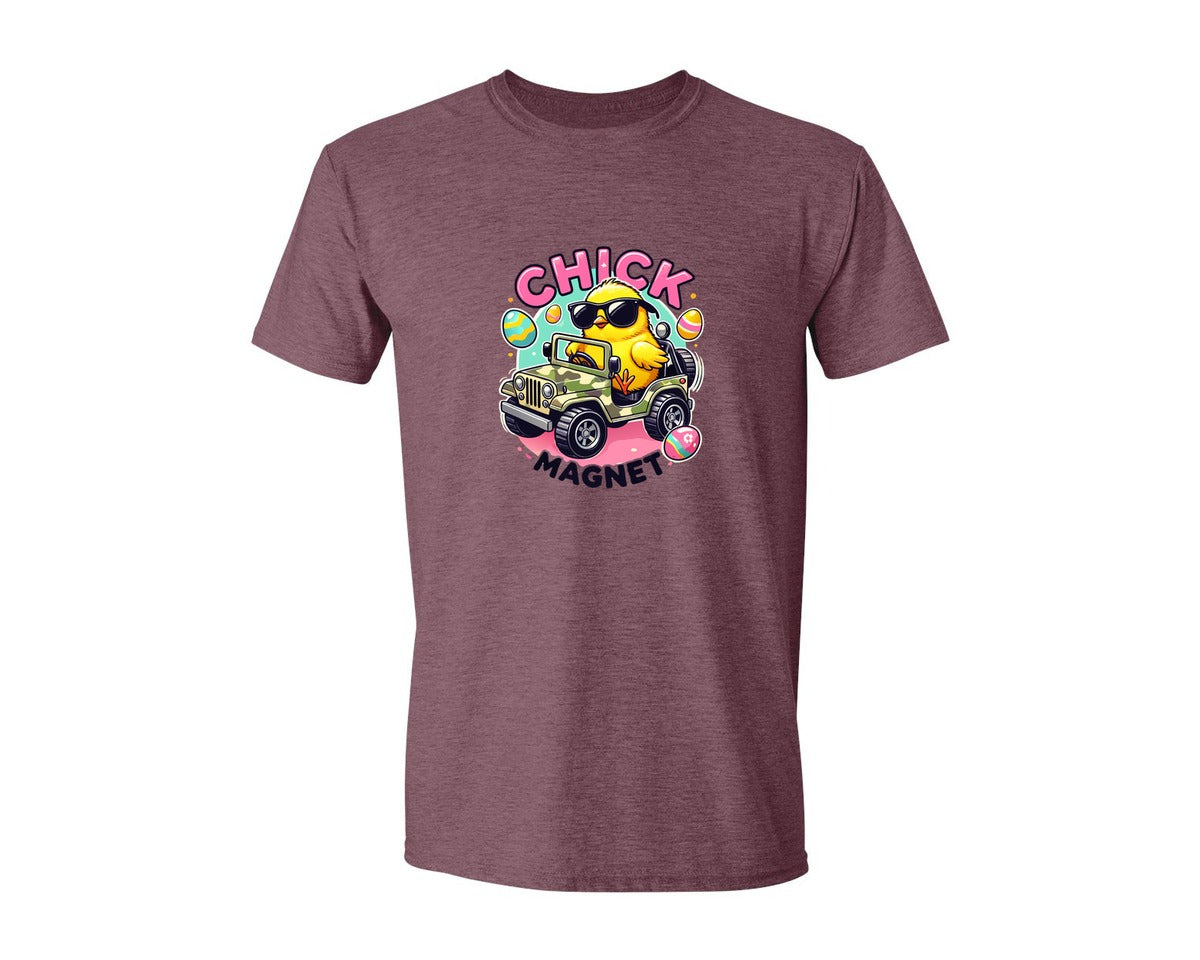 brand:Generic|color:Heather Maroon|Chick Magnet Easter Chick Cool Graphic T-Shirt