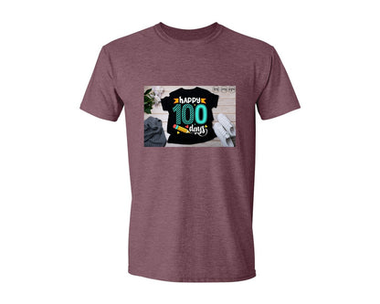brand:Generic|color:Heather Maroon|100 Days Of School Shirt 10 Graphic T-Shirt