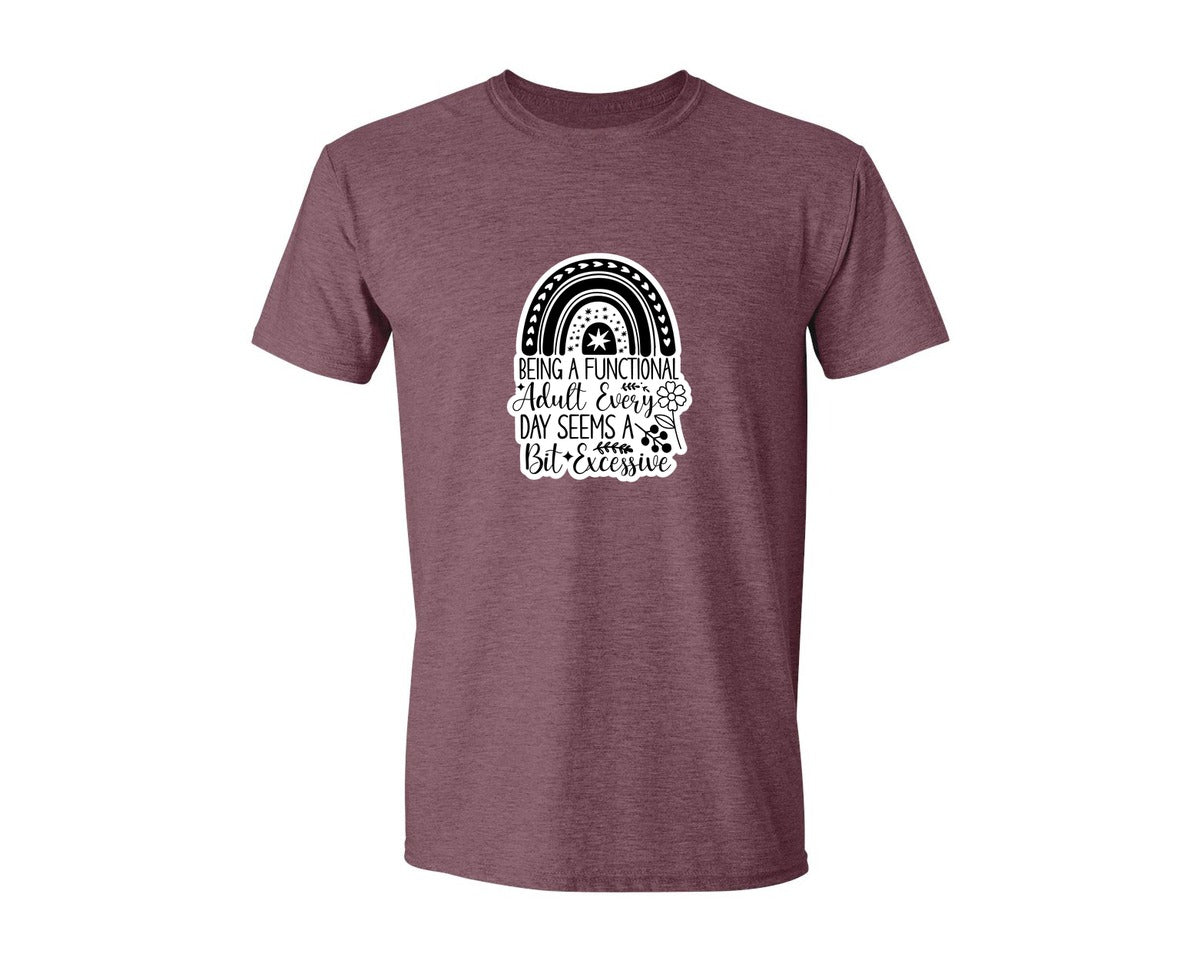 brand:Generic|color:Heather Maroon|Funny Quotes Sarcastic Sticker Graphic T-Shirt