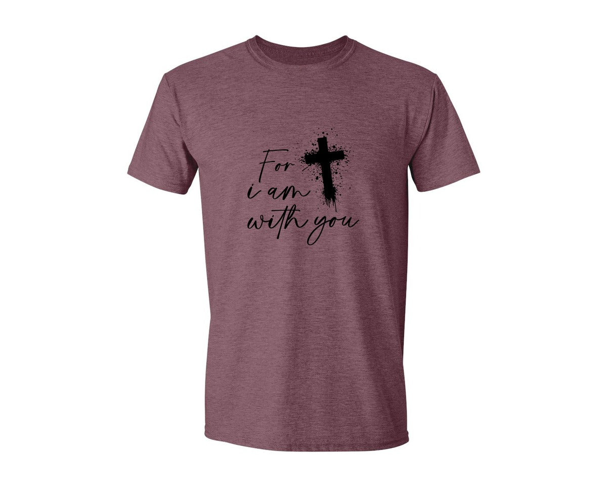 brand:Generic|color:Heather Maroon|Fear Not Christianity Bible Graphic T-Shirt