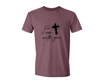 brand:Generic|color:Heather Maroon|Fear Not Christianity Bible Graphic T-Shirt
