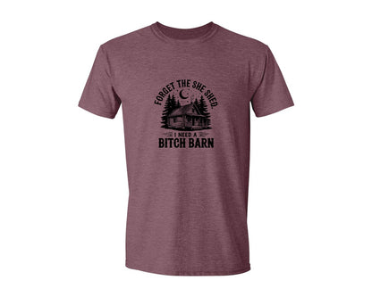 brand:Generic|color:Heather Maroon|Farm Home Svgforget The She Shed Tshirt Graphic T-Shirt
