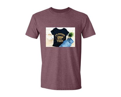 brand:Generic|color:Heather Maroon|Id Smoke That 26 Graphic T-Shirt