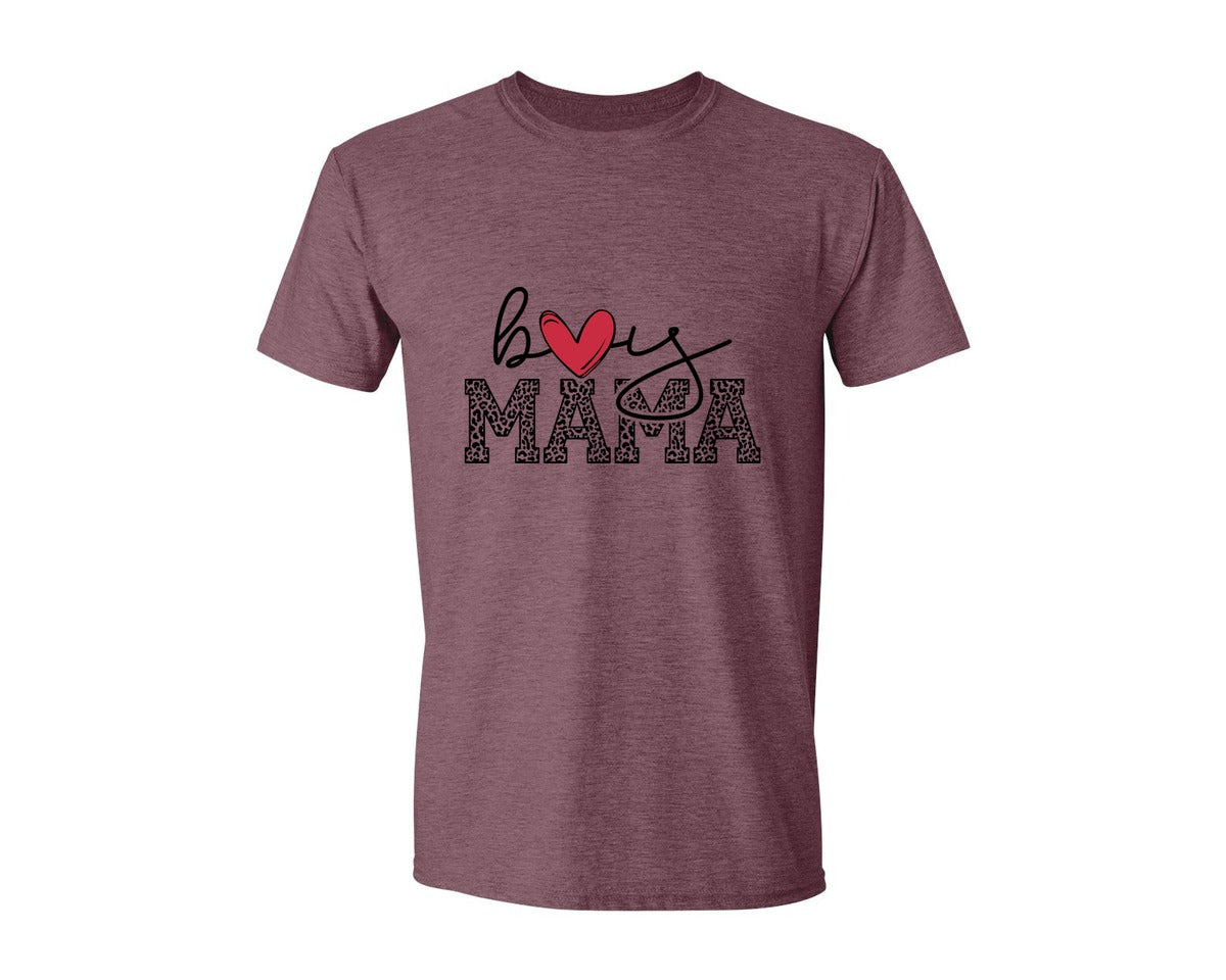 brand:Generic|color:Heather Maroon|Boy Mama Mama Boy 2 Graphic T-Shirt
