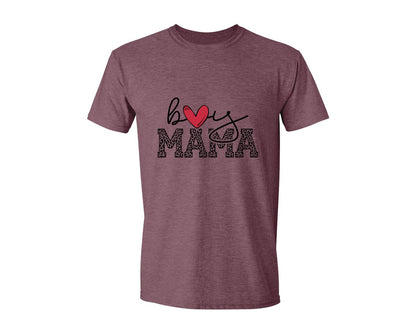 brand:Generic|color:Heather Maroon|Boy Mama Mama Boy 2 Graphic T-Shirt