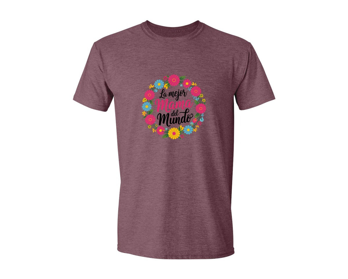 brand:Generic|color:Heather Maroon|Spanish Mothers Day 6 Graphic T-Shirt