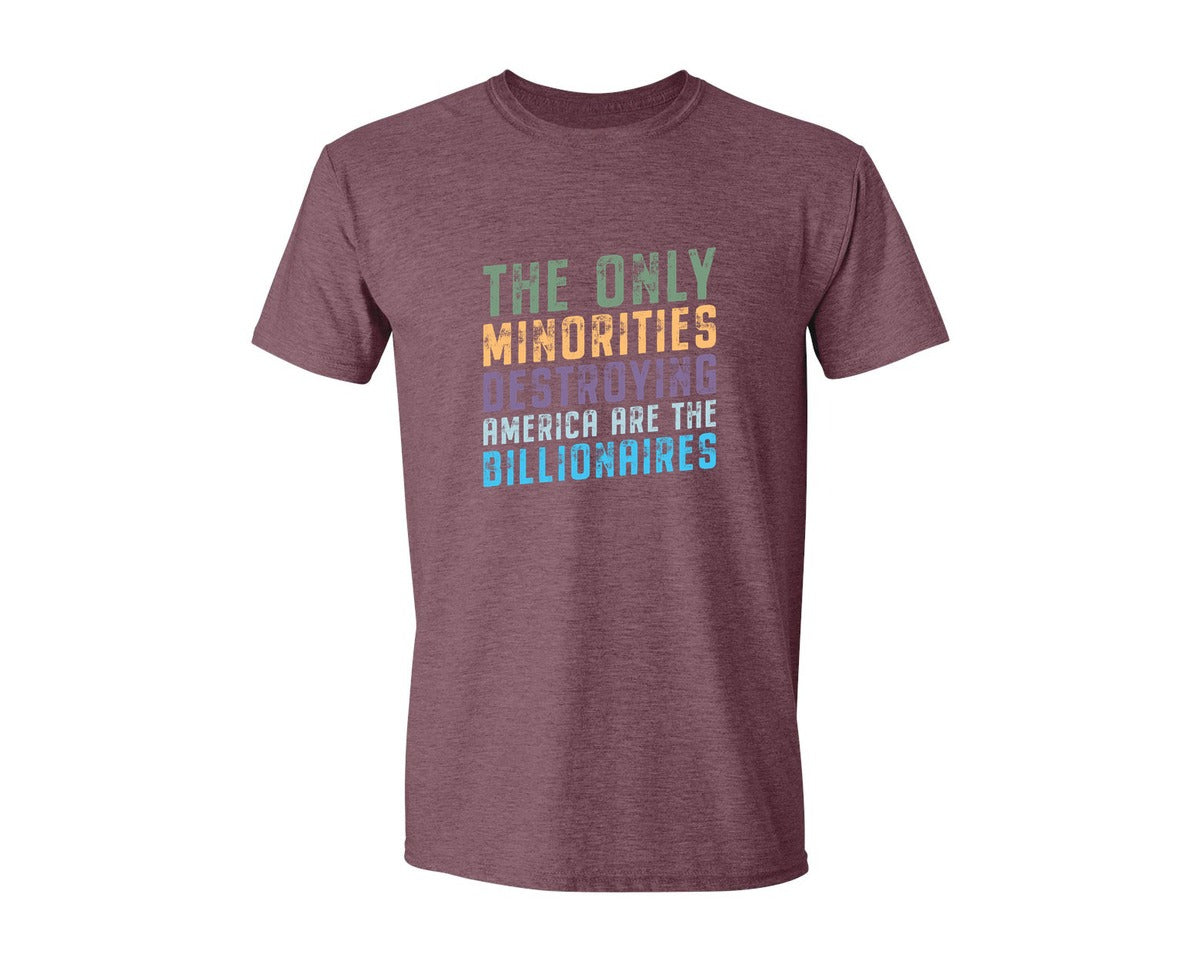 brand:Generic|color:Heather Maroon|The Only Minorities Destroying America F Graphic T-Shirt