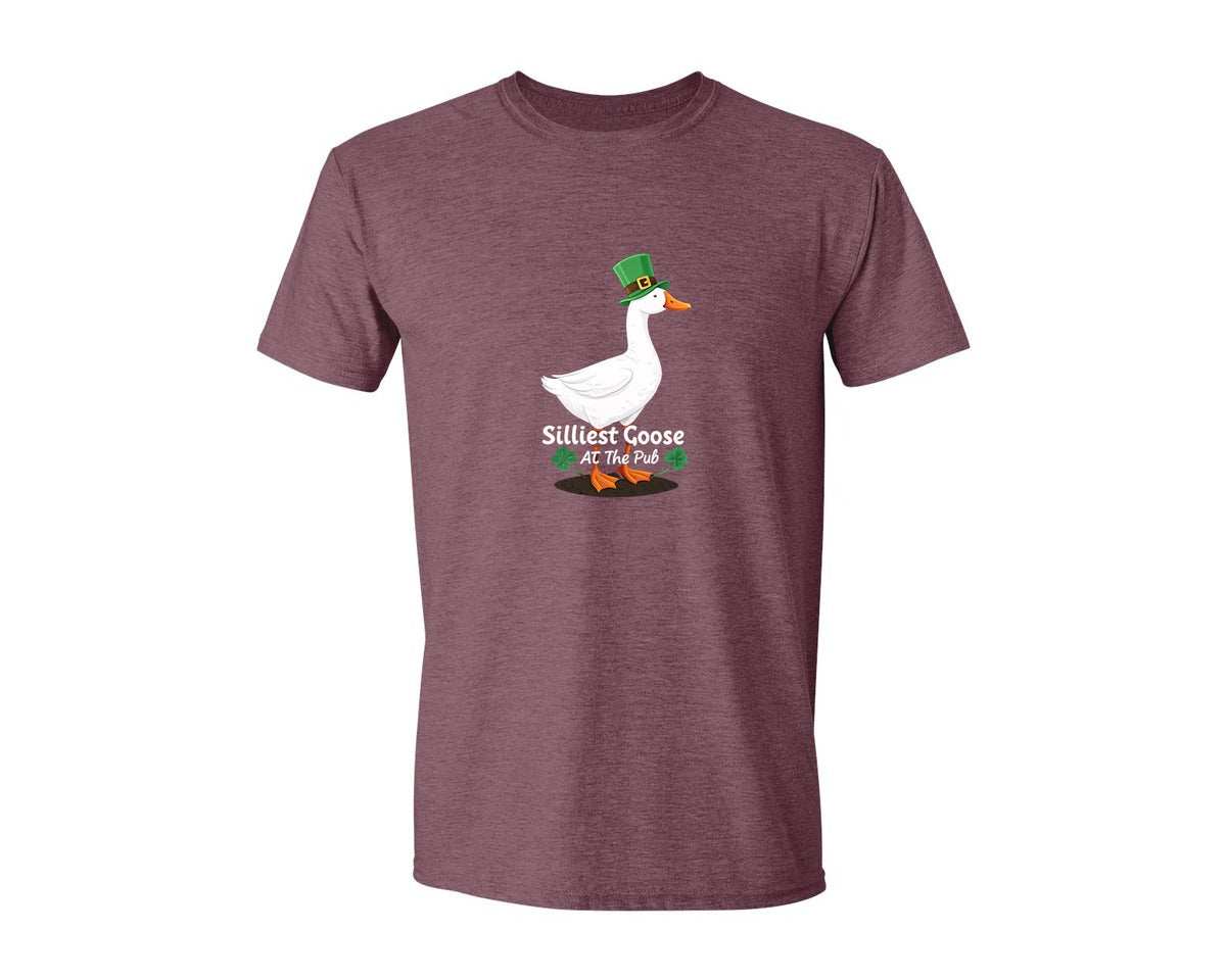 brand:Generic|color:Heather Maroon|Silly Goose St Patricks Funniest Graphic T-Shirt
