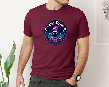 brand:Bella Canvas|color:Heather Maroon|Cosmic Dreamer T Shirt Design Graphic T-Shirt
