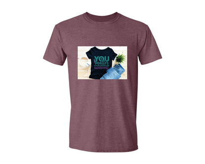brand:Generic|color:Heather Maroon|Suicide Prevention Awareness 8 Graphic T-Shirt
