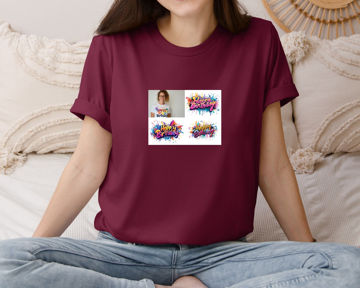 brand:Bella Canvas|color:Heather Maroon|Happy Birthday T Shirt Design 69 Graphic T-Shirt