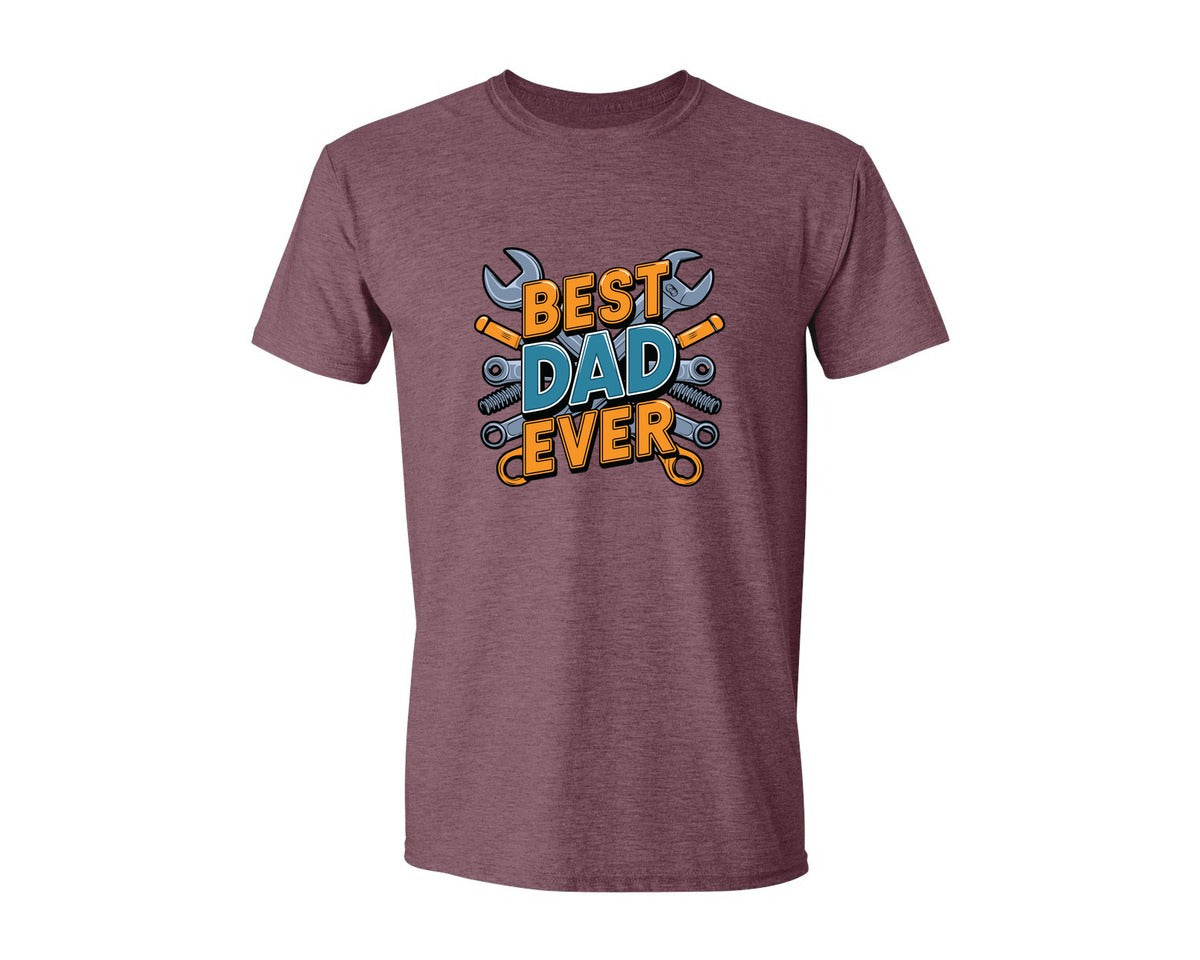 brand:Generic|color:Heather Maroon|Mechanic Dad 3 Graphic T-Shirt