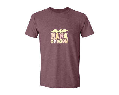brand:Generic|color:Heather Maroon|Mama Dragons Mothers Day Design Graphic T-Shirt