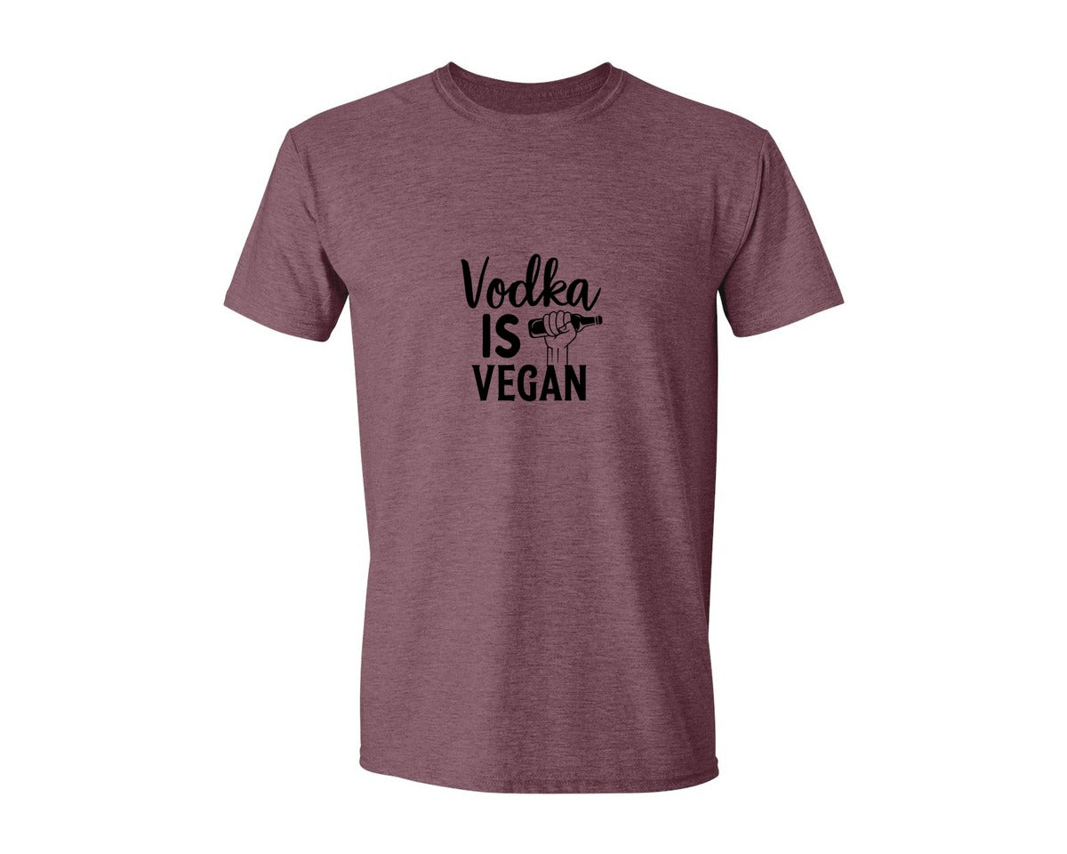 brand:Generic|color:Heather Maroon|Vodka Is Vegan 5 Graphic T-Shirt