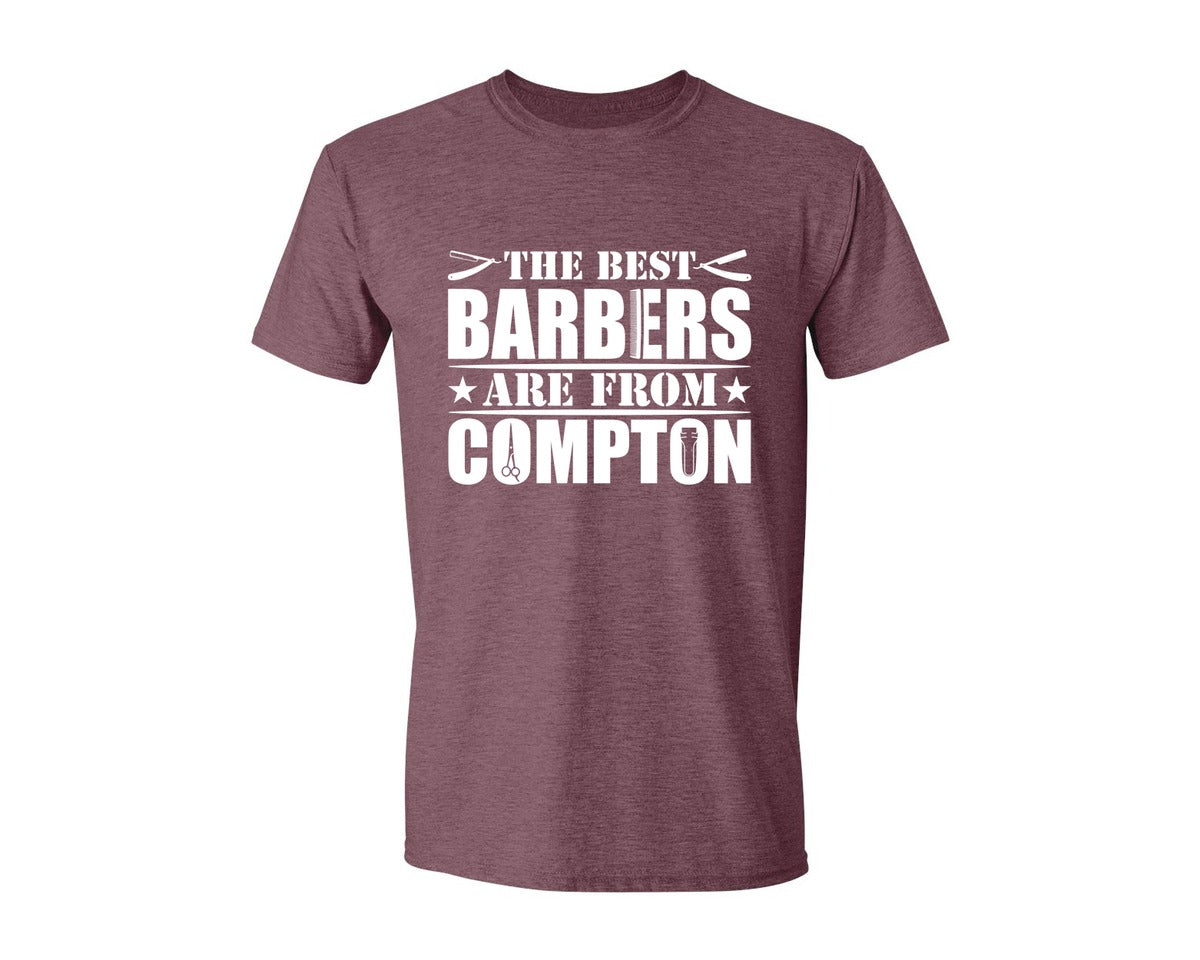 brand:Generic|color:Heather Maroon|The Best Barber Are From Compton Tshirt Graphic T-Shirt