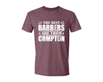 brand:Generic|color:Heather Maroon|The Best Barber Are From Compton Tshirt Graphic T-Shirt